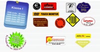 Cartaluce voorbeelden bedrukte stickers met naam of logo